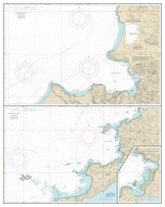 thumbnail for chart Inanudak Bay and Nikolski Bay, Umnak l.;River and Mueller Coves